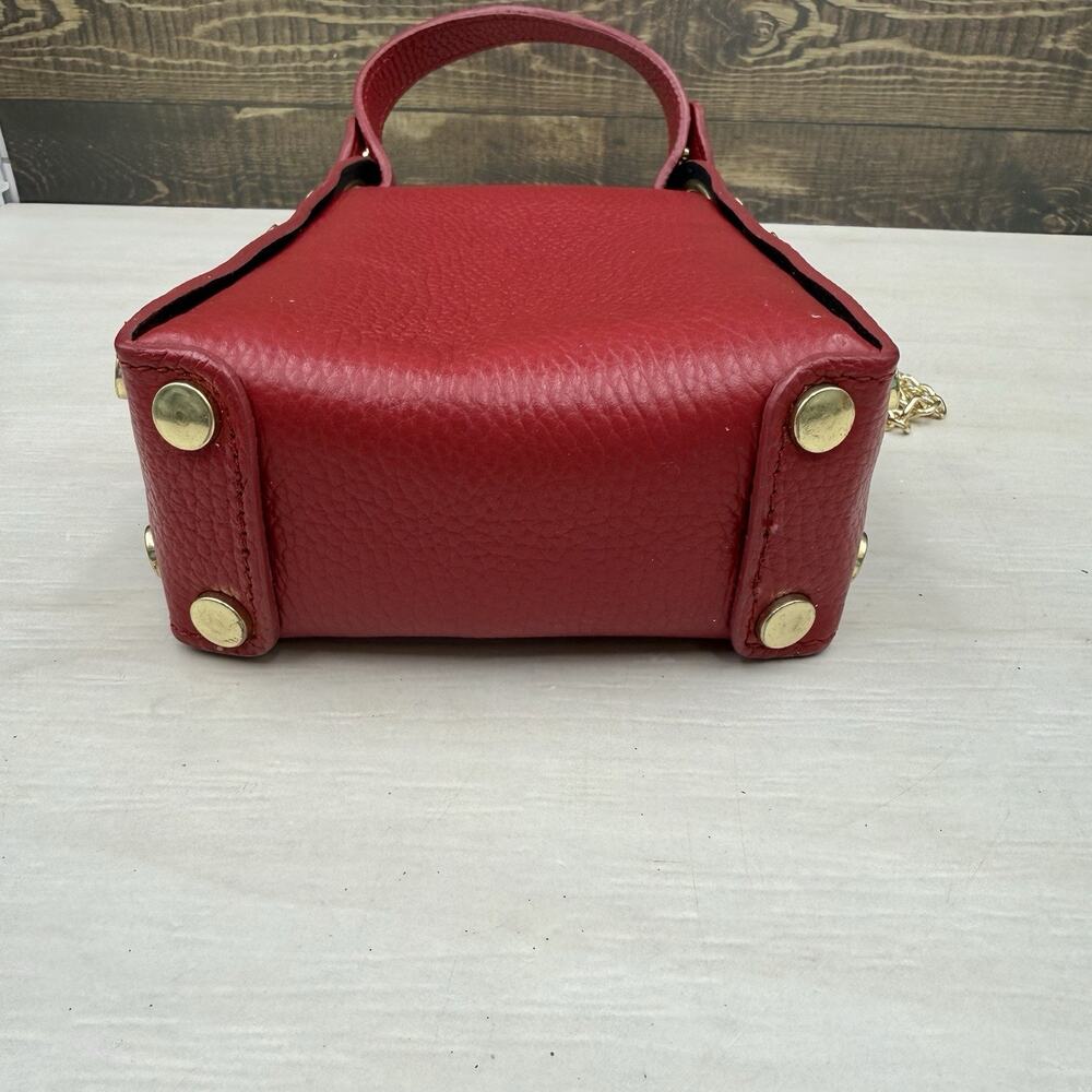 Anna Paola Italy Leather Crossbody Purse Bag Red Chain Cellphone - Picture 9 of 10